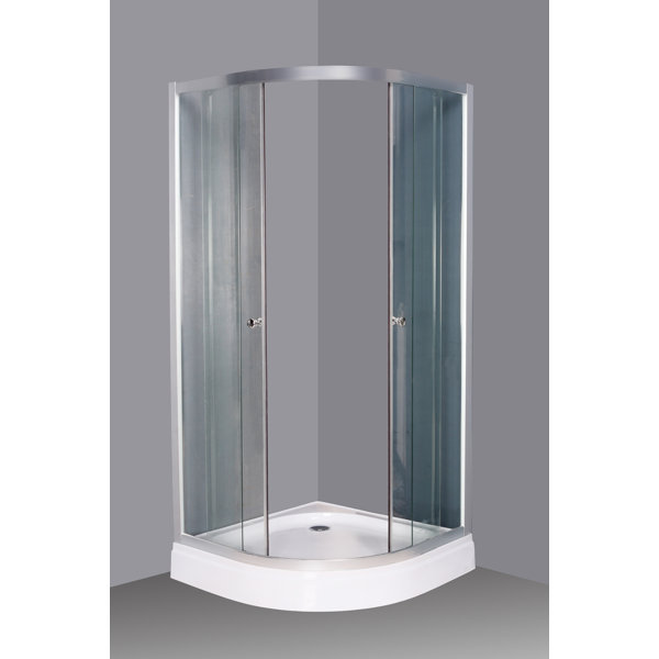 Royal Home Showers 34.5" W x 76" H Framed Round Sliding Shower